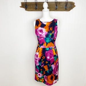 St. John Floral Sheath Dress